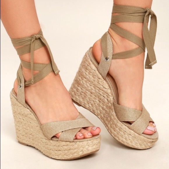 Lulus Shoes - Lulu’s lace up wedges